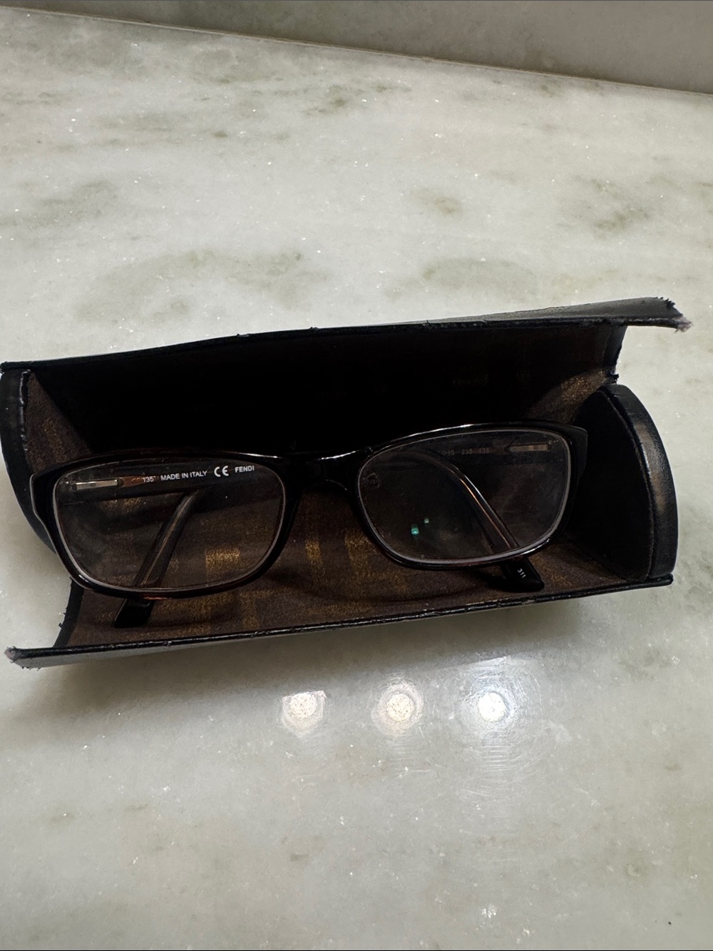 Fendi women’s tortoise Eyeglass with case                Size 53 15